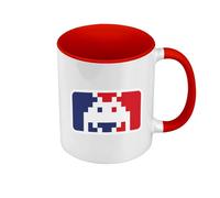 Mug de Couleur Qualité Premium Rouge - Invader Parodie Jeux Video Retro Arcade Game Retro Pixel Art - Tasse avec anse et intérieur de couleur