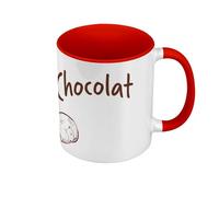 Mug de Couleur Qualité Premium Rouge - Team Pain au Chocolat Humour Blague Paris - Tasse avec anse et intérieur de couleur