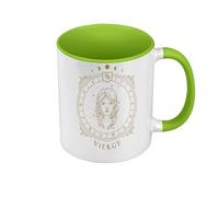 Mug de Couleur Qualité Premium Vert - Vierge Cartomancie Signe Astrologie Zodiaque Astres Constellation Tarot - Tasse avec anse et intérieur de couleur