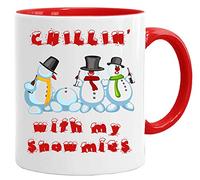 Mug de Noël humoristique « Chillin with My Snowmies » - 325 ml - Qualité supérieure - Coffret cadeau