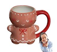 Mug De Noël,Tasse À Poignée Ergonomique Au Design Gingerbread En Forme De Bouteille - Kort Ärm Kors Kristna T-Shirt för Grafiska T-Shirts - Pour Voyage, Thé, Halloween, Femmes, Automne, , Hommes Et Bo