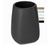 Mug de Salle de Bain KADAX, mug Brosse à Dents en céramique, Tasse de Salle de Bain, Porte Brosse à Dents pour Salle de Bain, Brosse à Dents, Dentifrice, Rangement, Tasse à Eau, dépoli (Anthracite)