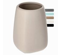 Mug de Salle de Bain KADAX, mug Brosse à Dents en céramique, Tasse de Salle de Bain, Porte Brosse à Dents pour Salle de Bain, Brosse à Dents, Dentifrice, Rangement, Tasse à Eau, dépoli, mug (Beige)