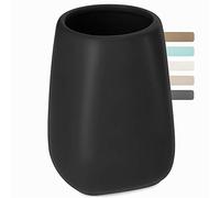 Mug de Salle de Bain KADAX, Tasse à Brosse à Dents en céramique, Tasse de Salle de Bain, Porte Brosse à Dents, Tasse à Eau, Finition Mate (Noir 2)