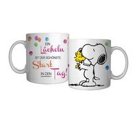 Mug de Snoopy - Ein Lächeln ist der schönste Start in den Tag! - pour Indifférent - blanc Standard