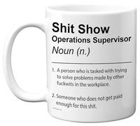 Mug de superviseur des opérations - Sh*t Show - Cadeau fantaisie pour superviseur des opérations de la part d'un collègue ami, cadeau de blague grossière, 325 ml, passe au lave-vaisselle, tasses
