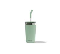 Sigg - Gobelet Isotherme Avec Paille en Verre Durable - Travel Mug Helia Milky Green - Avec Brosse De Nettoyage - Étanche - Sans BPA - En Acier Inoxydable 18/8 - Yoga & Sport en Salle - Vert - 0,45L