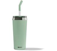 Sigg - Gobelet Isotherme Avec Paille en Verre Durable - Travel Mug Helia Milky Green - Avec Brosse De Nettoyage - Étanche - Sans BPA - En Acier Inoxydable 18/8 - Yoga & Sport en Salle - Vert - 0,6L