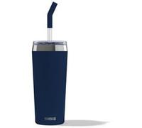 Sigg - Gobelet Isotherme Avec Paille en Verre Durable - Travel Mug Helia Night Ink - Avec Brosse De Nettoyage - Étanche - Sans BPA - En Acier Inoxydable 18/8 - Yoga & Sport en Salle - Bleu - 0,6L