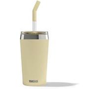 Sigg - Gobelet Isotherme Avec Paille en Verre Durable - Travel Mug Helia Optimistic Yellow - Avec Brosse De Nettoyage - Étanche - Sans BPA - En Acier Inox 18/8 - Yoga & Sport en Salle - Jaune - 0,45L