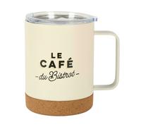 Mug de transport liège et inox AU BISTROT 35 cl coloris beige