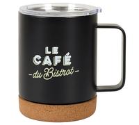 Mug de transport liège et inox AU BISTROT 35 cl coloris noir