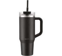 Bodum Mug de voyage 1,2 L Black Beauty – métal noir, paille, poignée, lave-vaisselle