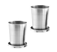 Mug De Voyage En Acier Inoxydable - 2 pièces pliable anti-fuite avec | Gobelet Pliant Camping Gourde - pour le Camping la Pêche la Randonnée les Road Trips le Sport et l'Aventure en Plein Air