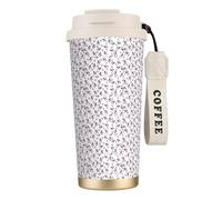 Mug de voyage en acier inoxydable avec imprimé caniche et bouteille de parfum rose girly pour boissons chaudes et froides pour un usage quotidien