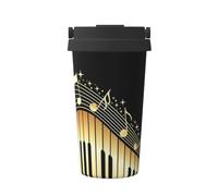 Mug de voyage en forme de musique 500 ml isotherme en acier inoxydable pour eau chaude et froide, café et thé