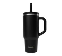 Qwetch - Travel Cup Isotherme inox w/ Bouchon Étanche - Mug Matt - Noir - 900 ml