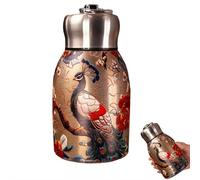 Mug de voyage isotherme en acier inoxydable anti-fuite avec motif d'art chinois réutilisable pour bureau, gym, randonnée, café, thé, boissons chaudes et froides
