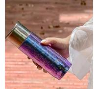 Mug de voyage personnalisable en titane pur de 420 ml avec isolation, léger et design, garde les boissons chaudes ou froides pendant des heures, pour une utilisation en extérieur (vernis violet)