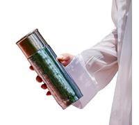 Mug de voyage personnalisable en titane pur de 420 ml avec isolation, léger et design qui garde les boissons chaudes ou froides pendant des heures, pour une utilisation en extérieur (vernis bleu)