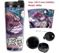 Mug de voyage STACK isotherme en plastique portable - couvercle à vis - Attack on Titan #2 (400ml) G
