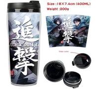 Mug de voyage STACK isotherme en plastique portable - couvercle à vis - Attack on Titan #3 (400ml) G