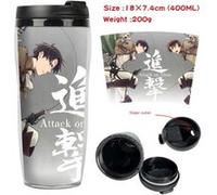Mug de voyage STACK isotherme en plastique portable - couvercle à vis - Attack on Titan #5 (400ml) G