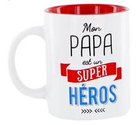 Declikdeco Mug MO0554 «Mon Papa est un super héros» Céramique D12xH9,5 cm