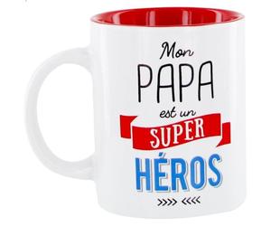 Mug - Declikdeco - MO0554 - Mon Papa est un super héros - Céramique - D12xH9,5cm