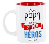 Declikdeco Mug MO0554 «Mon Papa est un super héros» Céramique D12xH9,5 cm