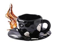 Mug d'Halloween - Tasse à boire irrégulière en céramique de 320 ml pour vin, lait, bière, jus, thé, thème festif, verres de collection pour salon, bureau, restaurant, hôtel, bureau, rassemblements