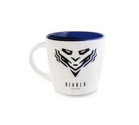 Mug Diablo Chairs Tasse en céramique Tasse à thé Tasse à café Tasse à boire 310 ml, Couleur : Blanc/Bleu