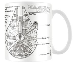 Mug Disney de Star Wars - Millennium Falcon Sketch - pour Indifférent - blanc Standard