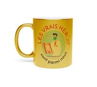 Mug Doré en Céramique Chromé - Les Vrais Héros - Docteur Métier Médecin Radiologue - 325 ml