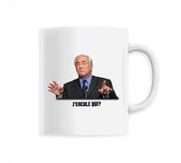 Mug DSK, J'encule qui? - Imprimé en France - Tasse originale en céramique - Cadeau Anniversaire EVG Humour original rigolo (Blanc)