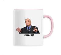 Mug DSK, J'encule qui? - Imprimé en France - Tasse originale en céramique - Cadeau Anniversaire EVG Humour original rigolo (Rose)