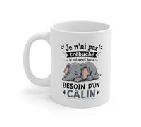 Mug Éléphant Humour - Tasse Animal Mignon Fatigué - Cadeau Original Amour T