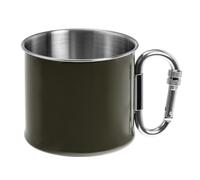 Mug en acier avec mousqueton 550 ml Mil-Tec - Olive