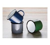 Mug en Acier Émaillé Vert et Noir 350 ml x 6 Olympia NC G
