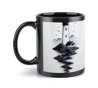 Mug en céramique 325 ml, mug robuste imprimé pour un usage quotidien, motif mer sereine, idée cadeau parfaite pour hommes, femmes, maman, papa, Saint-Valentin, anniversaire, pendaison de crémaillère.