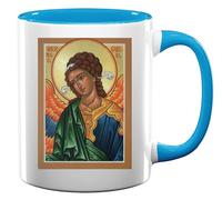 Mug en céramique Archange Gabriel oriental icône orthodoxe bleu clair