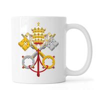 Mug en céramique avec blason du Saint-Siège et de la Cité du Vatican Blanc