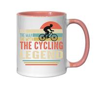 Mug en céramique avec inscription « Dad The Man The Myth The Cycling Legend » - Rose