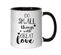 Mug en céramique avec inscription « Do Small Things with Great Love » Noir