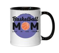 Mug en céramique avec inscription « Enjoy The Game Basketball Mom Loud In The Crowd » Noir