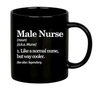 Mug en céramique avec inscription « Murse Like A Normal Nurse But Way » pour petit ami, mari, frère, papa, de la part de sa petite amie, épouse, sœur, maman, étudiant en soins infirmiers, noir, 325 ml