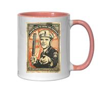 Mug en céramique avec inscription « You're Free To Think For Yourself As Long As It's Approved By Us » Rose