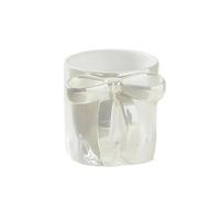 Mug en céramique avec nœud chic - Réutilisable, tasse à café et petit-déjeuner pour femme - Tasse à café avec nœud - Tasse à thé - Cadeau - (M,blanc)