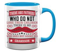 Mug en céramique avec slogan « There are Fathers who do not Love Their Children but Grandpa Does », bleu clair