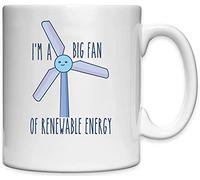 Mug en céramique blanc avec inscription « I Am A Big Fan Of Renewable Energy Go Green », taille unique